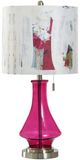 Stylecraft Austin Allen James Fuchsia Festival/Stainless Steel Glass Table Lamp-0