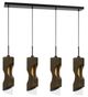 Cal® Lighting & Accessories Zamora Black/Smoky Wood Pendant-0