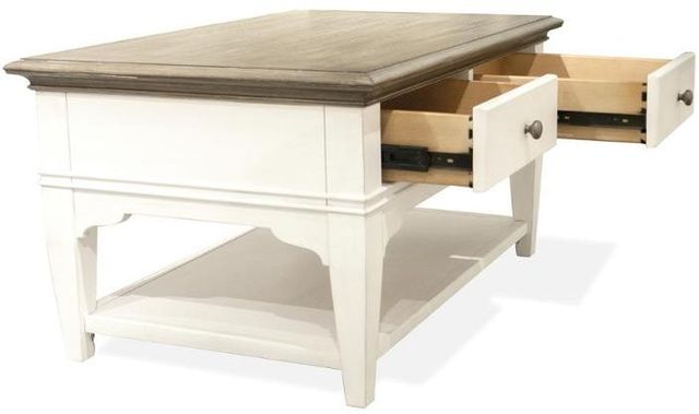 Riverside Furniture Myra Natural Small Leg Coffee Table with Paperwhite Base-3
