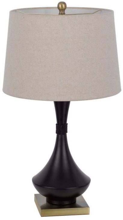 Cal® Lighting & Accessories 2-Piece Hilo Antique Black/Antique Brass Table Lamp Set-1