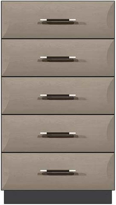 Country View Woodworking Customizable American Modern 5-Drawer Plinth Base Brown Maple Chest-0