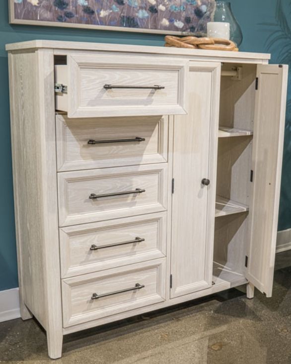 Signature Design by Ashley® Darbonton Dove White 5-Drawer Chest-1