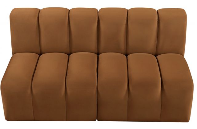 Meridian Furniture Arc 2-Piece Saddle Velvet Sectional-1