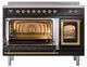 Ilve® Nostalgie II Noblesse 48'' Glossy Black Pro Style Induction Range with Brass Trim-3