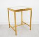 Zeugma Imports White Stone Top Side Table with Gold Leaf Base-1