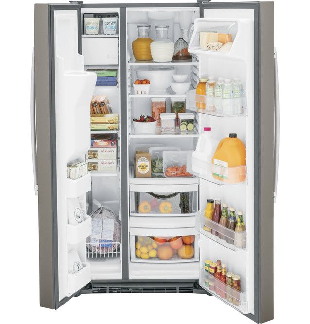 GE® 33" 23.0 Cu. Ft. Fingerprint Resistant Slate Side-by-Side Refrigerator-2