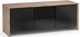 Salamander Designs® Barcelona 236 AV Cabinet-Natural Walnut/Black Glass-0