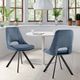 Armen Living Lexi 2-Piece Blue/Matte Black Dining Side Chair Set-1