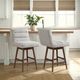 Armen Living Elias 3-Piece Brown Oak/Morning Fog Counter Stool Set-2