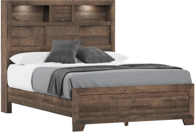 Emerald Home Peyton Brown Full Bookcase Bed-0