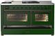 Ilve® Majestic III 60" Emerald Green Pro Style Dual Fuel Natural Gas Range with French Top and Burnished Trim-2