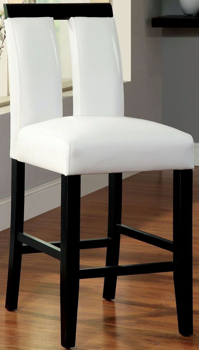 Furniture of America® Luminar II 5-Piece Black Counter Height Dining Set with White Side Chair-2