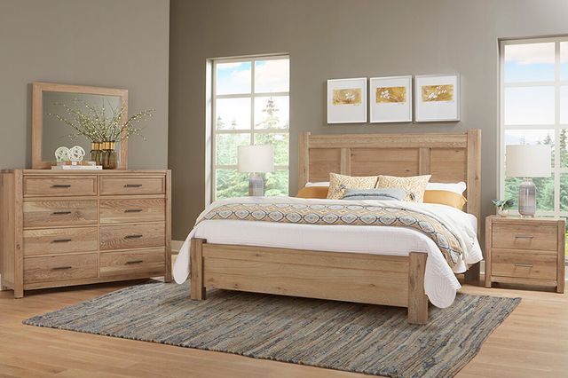 LM Co Home By Vaughan-Bassett Crafted Oak by Ben & Erin Napier Bleached White King Poster Bed-1