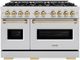 ZLINE Classic Autograph Edition 48" Stainless Steel Pro Style Dual Fuel Range with Champagne Bronze Accents-0