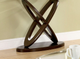 Furniture of America® Atwood II Glass Top Oval Sofa Table with Dark Walnut Base-4