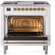 Ilve® Nostalgie II Series 36" White Pro Style Dual Fuel Range-1