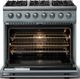 Viking® 5 Series 36" Novembery Sky Pro Style Dual Fuel (LP) Range with Polished Chrome Trim-1