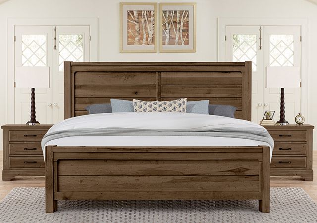Artisan & Post by Vaughan-Bassett Cool Rustic Mink California King Plank Bed-2