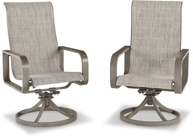 Beach Front Outdoor Sling Swivel Chair (set of 2) - Beige Beach Front Outdoor Sling Swivel Chair (set of 2) - Beige