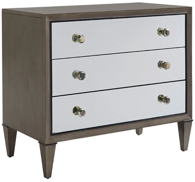 Lexington Home Ariana Divonne Gray Mirrored Nightstand-0