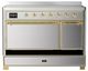Ilve® Majestic III 48" Stainless Steel Pro Style Induction Range with Solid Door and Brass Trim-2