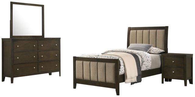 Coaster® Wilkes 4-Piece Dark Cocoa Twin Panel Bedroom Set-0