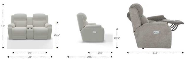 La-Z-Boy® Dorian Granite Power Reclining Loveseat with Console, Headrest, and Lumbar-2