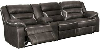 Signature Design by Ashley® Kincord 2-Piece Midnight Power Reclining Small Spaced Sectional