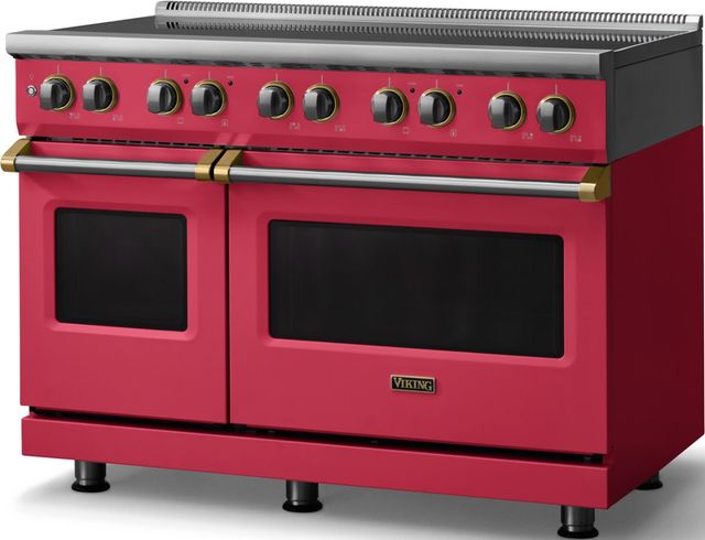 Viking® 5 Series 48" Valentine Pro Style Induction Range with Brushed Brass Trim-3
