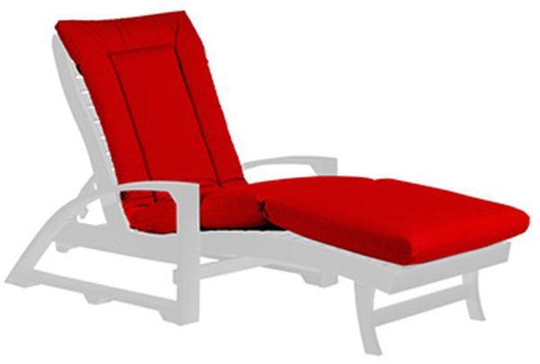 C R Plastic Canvas Jockey Red Chaise Lounge Cushion-0