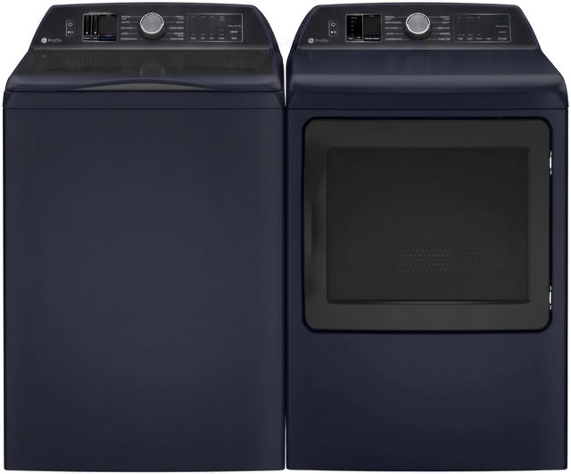 GE Profile™ Sapphire Blue Agitator Top Load Washer and Gas Dryer Laundry Pair-0