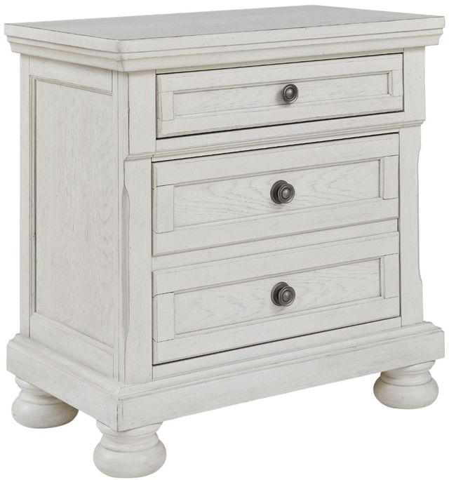 Signature Design by Ashley® Robbinsdale 4-Piece Antique White Queen Panel Bed Set-3