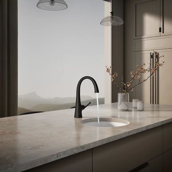 KOHLER® Graze® Matte Black Single-Handle Bar Sink Faucet-2