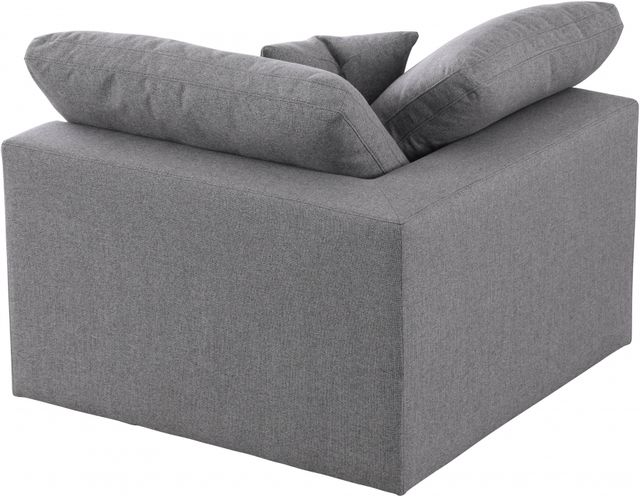 Meridian Furniture Serene Grey Linen Fabric Deluxe Cloud Corner Chair-1
