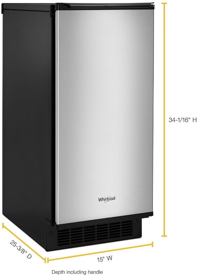 Whirlpool® 15" 25 lb. Stainless Steel Countertop Ice Maker-4