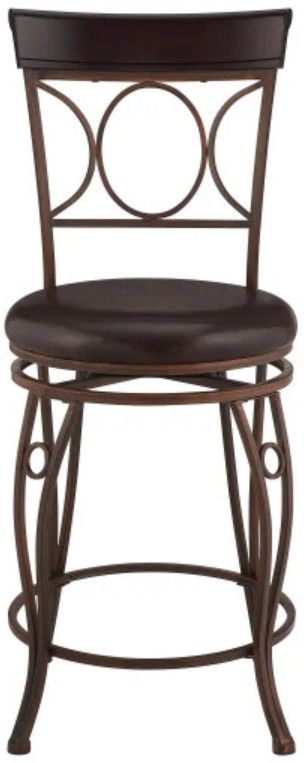 Linon Circles Dark Brown Counter Stool-3