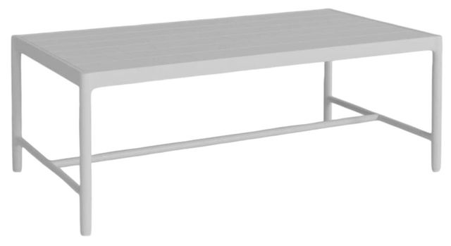 Sunset West Sabbia Satin White Metal Outdoor Coffee Table-0