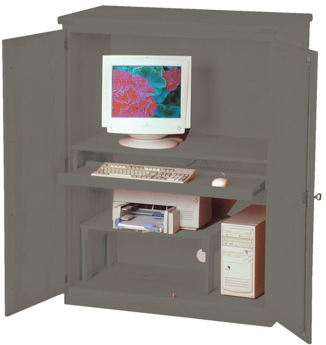 Crate Designs™ Furniture Graphite Lacquer Top Computer Armoire-0