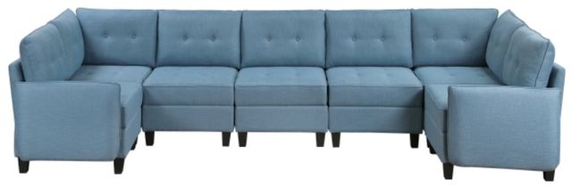 Homelegance® Garren 7-Piece Blue U-Shape Sectional with Storage-2