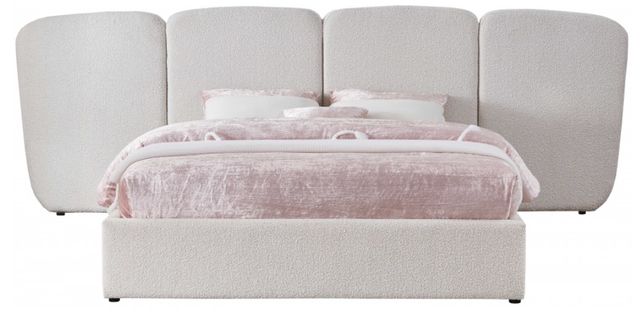 Meridian Furniture Shiloh Cream Queen Upholstered Panel Bed-1