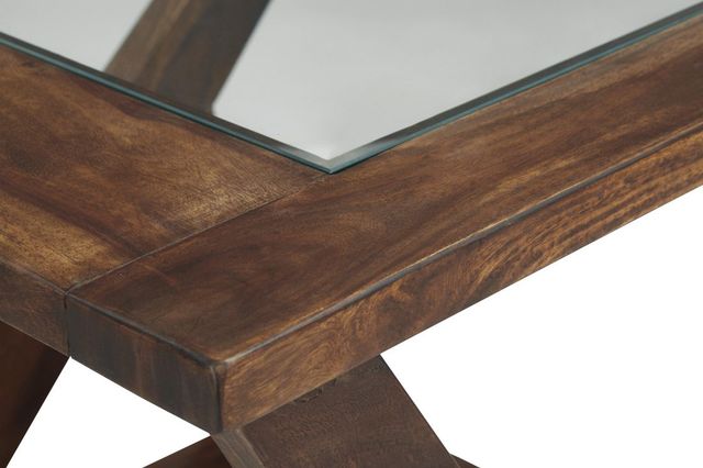 Signature Design by Ashley® Charzine Glass Top End Table with Warm Brown Base-3