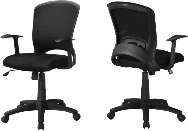 Monarch Specialties Inc. Black Mesh Mid Back Office Chair-0