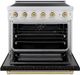 ZLINE Autograph Edition Paramount 36" Stainless Steel Pro Style Induction Range with Black Matte Door & Champagne Bronze Accents-1