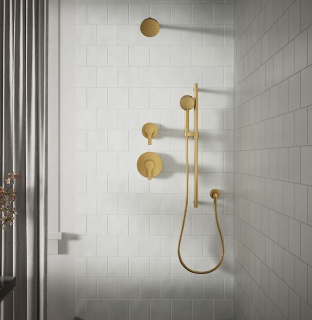 KOHLER® Elate® Vibrant Brushed Moderne Brass 1.5 GPM Single-Function Showerhead-2