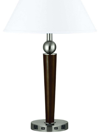 Cal® Lighting & Accessories Metal Espresso/Brushed Steel Desk Lamp-0