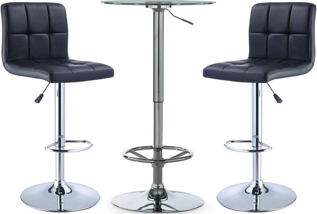 Powell® Brandt 3-Piece Black Adjustable Pub Set-0