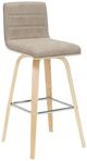 Armen Living Vienna 2-Piece Oak/Vintage Taupe Swivel Barstool Set-0