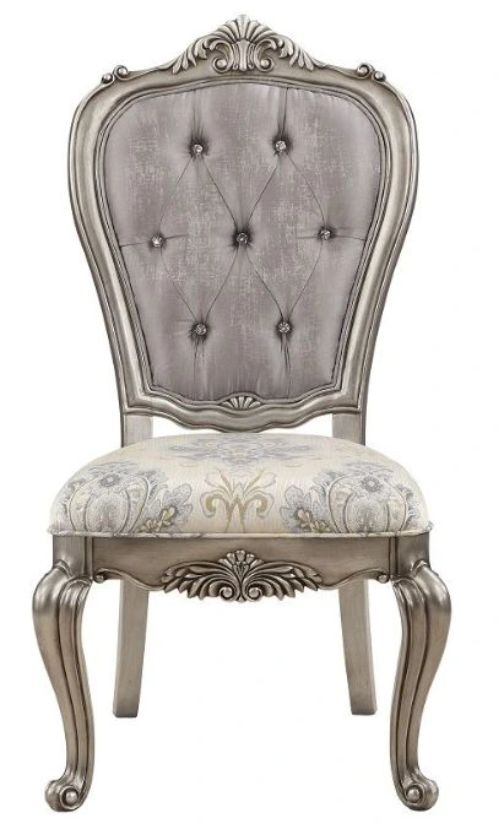 ACME Furniture Ariadne 2-Piece Antique Platinum/Beige Side Chair Set-3