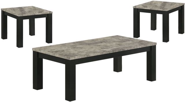 Crown Mark Theo 3-Piece Gray Occasional Table Set with Black Base-0