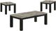 Crown Mark Theo 3-Piece Gray Occasional Table Set with Black Base-0